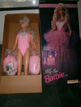 Barbie My Size Doll 1992 Mattel 2517 3 Feet Tall Box & All Accessories