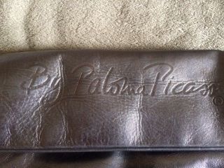 Vintage Authentic Paloma Picasso Silver Leather Cross - Body Shoulder Women 