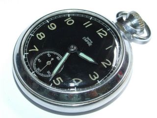Lovely Black Dial Military Type Vintage Smiths Empire Pocket Watch