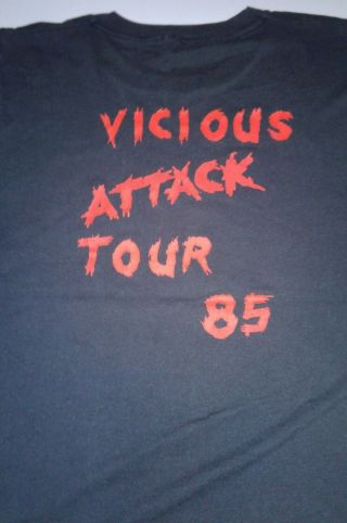 Abattoir t shirt Vintage 1985 Vicious Attack Tour 2 Sided Slayer Megadeth Sodom 4