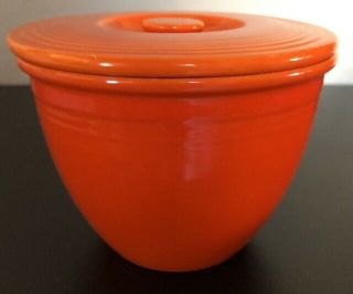 Very Rare Vintage Fiesta Red Mixing Bowl Lid 1 And Mixing Bowl