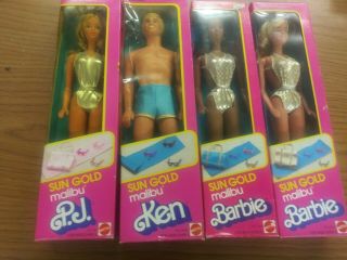 Vintage Sun Gold Malibu Ken,  Barbie,  Pj,  African Barbie Dolls