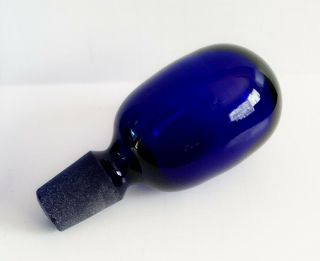 RARE Early BLENKO 5921 PERSIAN Blue Decanter Bottle w/ Spout & Stopper SIGNED 3