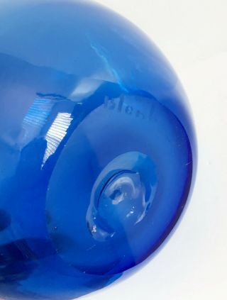 RARE Early BLENKO 5921 PERSIAN Blue Decanter Bottle w/ Spout & Stopper SIGNED 4