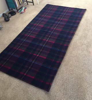 Ralph Lauren Polo vintage Wool Blanket - Purple Blue Pink Plaid 90”x90” 6