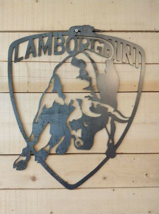 Premium Lamborghini Metal Wall Sign Handmade vintage Man Cave Car Garage Vintage 4