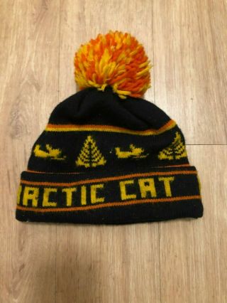 Vintage Arctic Cat Knit Hat Snowmobile Winter Hat - Men 