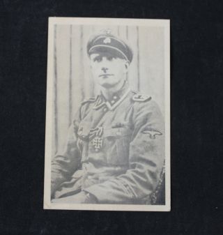 Vintage Ww2 Wwii Era German Soldier / Officer Postcard With Hitler Postage