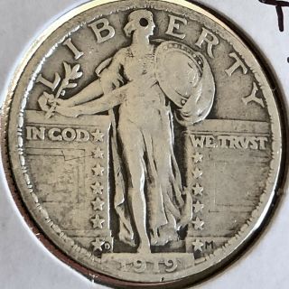 1919 D Standing Liberty Quarter 25c Denver Rare Key Date Error 11828