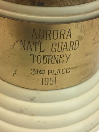 Vintage 1951 Basketball Trophy Aurora National Guard 22 