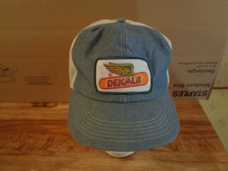 Vintage K - Products Dekalb Patch Denim Mesh Snapback Farmers Truckers Hat Usa