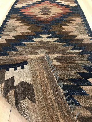 Vintage Tribal Veg dye Hand - Made Kilim Area Rug 2.  5x10.  2 RUNNER— - 4
