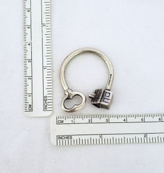 Vintage Tiffany Sterling Silver Key Chain Key And House