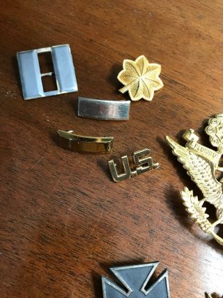 WW2 Sterling US ARMY AIR CORPS Badges Wings Rank Hat Device 5