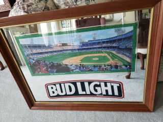 Detroit Tigers Stadium Bud Light Framed Beer Mirror Vintage Old 1993 Rare