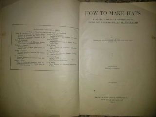 How To Make Hats Rosalind Weiss Illustrated Rare Vintage 1931 1st Edition Hc