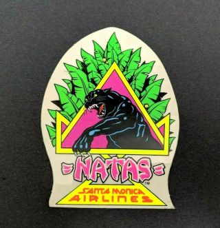 Vintage Neon 80s Natas Santa Monica Airlines Sticker Surfing Skating