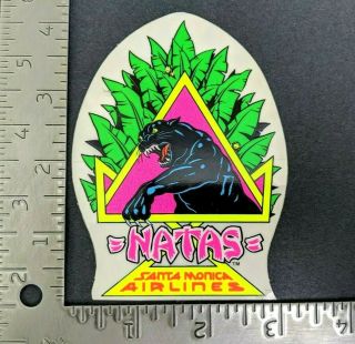 Vintage NEON 80s Natas Santa Monica Airlines Sticker Surfing Skating 2