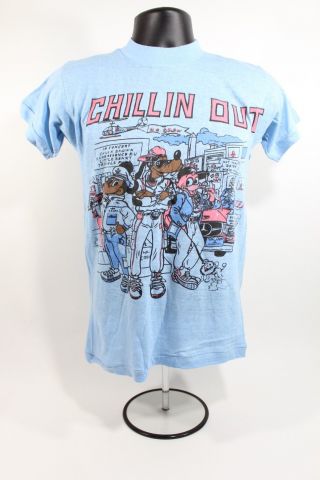Deadstock Vtg 1980’s Chillin Out Shirt Small Black Mickey Chuck Brown Go - Go Dc