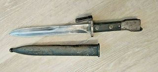 Unique Antique Vintage Trench Knife Bayonet Vintage With Scabbard 13.  3 Inches