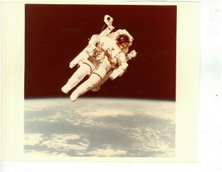 Vintage Kodak 8x10 Nasa Space Shuttle Photo Sts - 41 - B Mmu Spacewalk (48)
