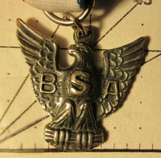 VINTAGE BSA Award Boy Scout Stange 5c Eagle Medal & Patch 5