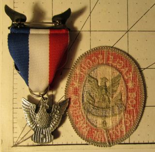 VINTAGE BSA Award Boy Scout Stange 5c Eagle Medal & Patch 7