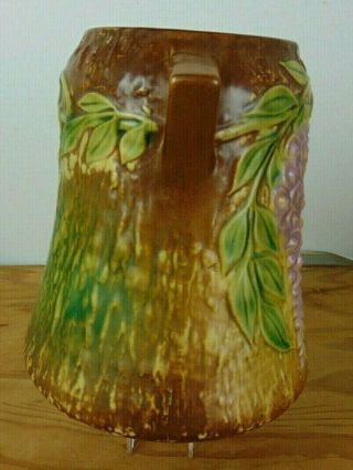 Vintage Roseville Wisteria Pottery 633 - 8 Handled Vase w/ Foil Sticker 2