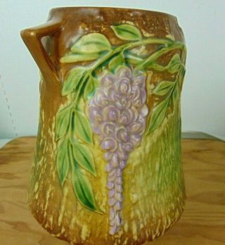 Vintage Roseville Wisteria Pottery 633 - 8 Handled Vase w/ Foil Sticker 5