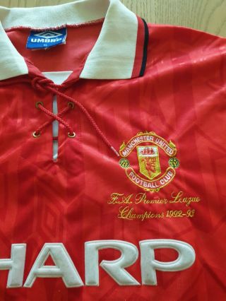 Vintage umbro special edition Manchester United Shirt XL 92/93 2