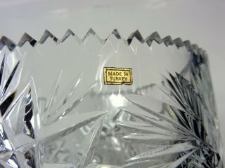 Vintage Cut Crystal Vase Large Glass Stars and Pinwheels 7