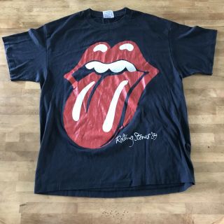 Vtg 1989 The Rolling Stones Shirt Steel Wheels Lick Tongue Concert Tour 50/50