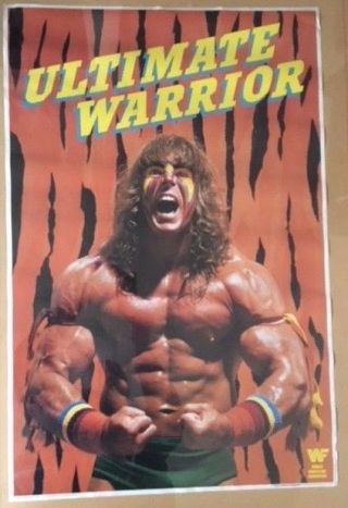 Vintage/original The Ultimate Warrior / Wwf Poster (1989)