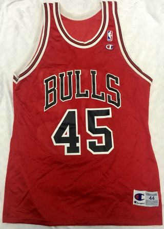 Vintage Michael Jordan 45 Champion Chicago Bulls Jersey Size 44