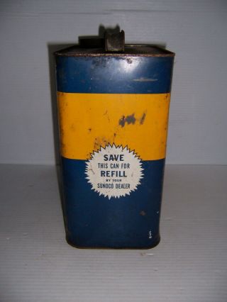 Vintage Sunoco Mercury Made Motor Oil 2 Gallon Can Gas Station Advertising 2