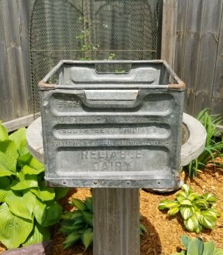 Vintage Metal Reliable Dairy Milk Crate Pinkerton 