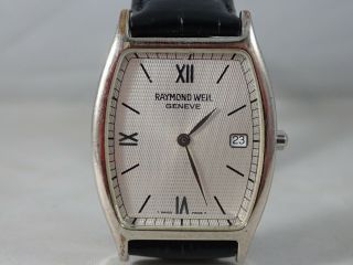 Vintage Raymond Weil Geneve 5565 Men Wrist Watch W/ Leather Wristband