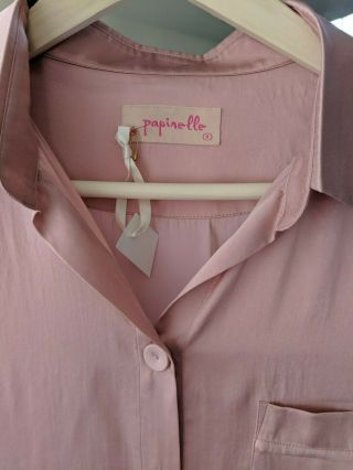 PAPINELLE Women ' s 100 Silk Pajama set - Vintage Pink - Small - $199 Luxury Softness 5