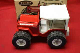 Vintage 1968 Tonka Dune Buggy Jeep No.  2445 Red Steel Model Toy Truck (Red) 3