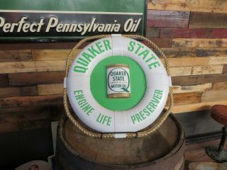 Quaker State Vintage Blow Mold Plastic Oil Display Great Shape Htf