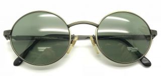 Vintage Valentino V389 49 - 21 Silver Round Sunglasses Eyeglasses Frames Italy