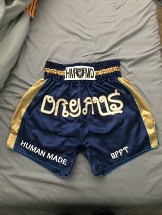 Human Made Muay Thai Shorts Burgundy Navy Blue Large Pharrell Nigo Rare Limited