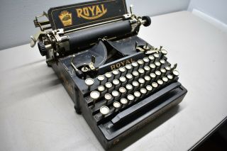 Rare Royal No.  5 Typewriter Flatbed Standard Antique Vintage Black Classic Parts