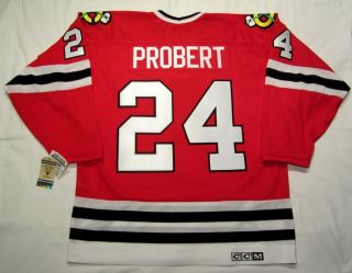 Bob Probert - Size Xl - Chicago Blackhawks Ccm 550 Vintage Hockey Jersey - Cdn