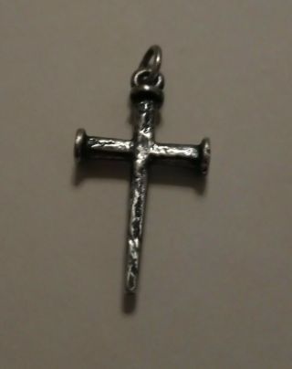 Vintage James Avery Sterling Silver Medium Nail Cross Charm Pendant