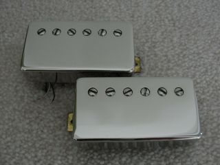 Paul Reed Smith Hfs And Vintage Bass Pickups Set Pair Gloss Nickel Covers Exc