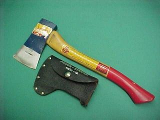 Vintage Hults Bruk Agdor Sweden Swedish Axe Ax Hatchet With Leather Sheath