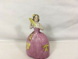 Vintage Porcelain Lady Figurine Bell Made In Germany