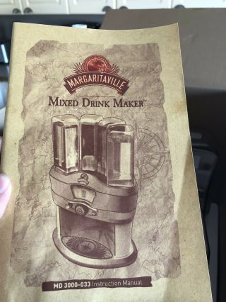 Margaritaville Mixed Drink Maker Rare Automatic Bartender 3000 Mixer 4