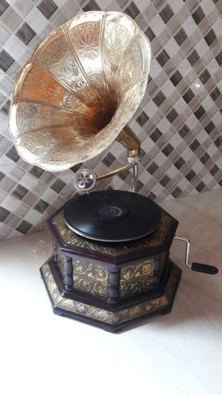 HMVGramophone Brass Crafted Base Horn Vintage Look SOUND BOX NEEDLE SET 2